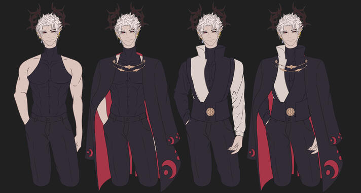 Azazel Vtuber Design Concept Art (Flat colored)